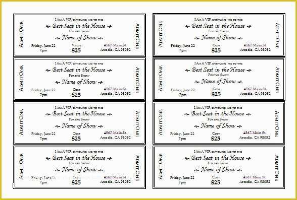 Free Sample event Tickets Template Of 30 Printable Ticket Templates to Download