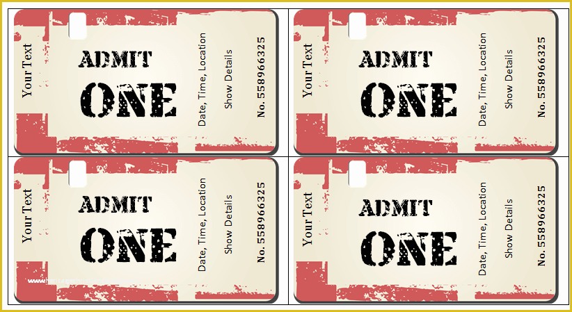 Free Sample event Tickets Template Of 6 Ticket Templates for Word to Design Your Own Free Tickets