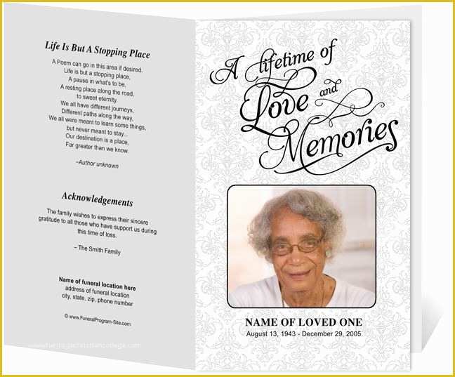 Free Sample Funeral Program Template Of Beautiful Funeral Programs and order Of Service Templates