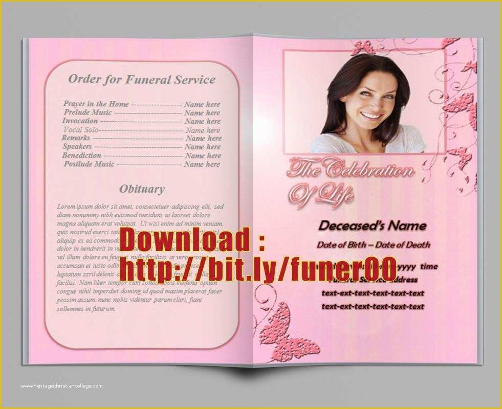 Free Sample Funeral Program Template Of Free Editable Funeral Program Template