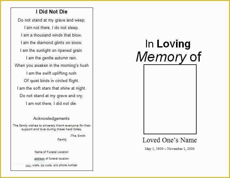 Free Sample Funeral Program Template Of the Funeral Memorial Program Blog Free Funeral Program