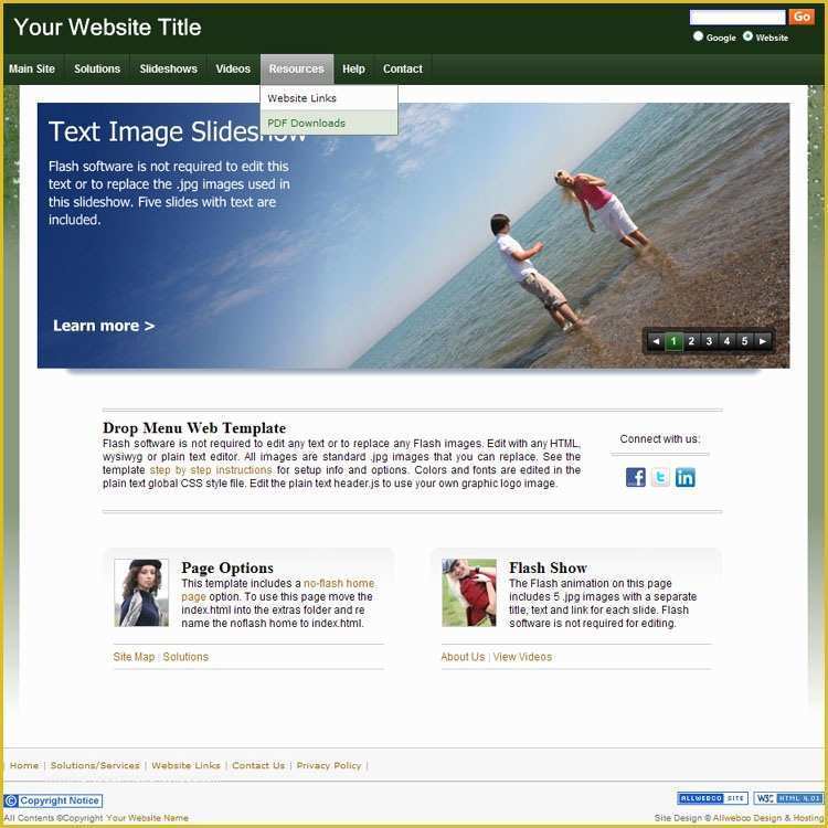 Free Sample HTML Web Page Templates Of Business Websites Template Sample