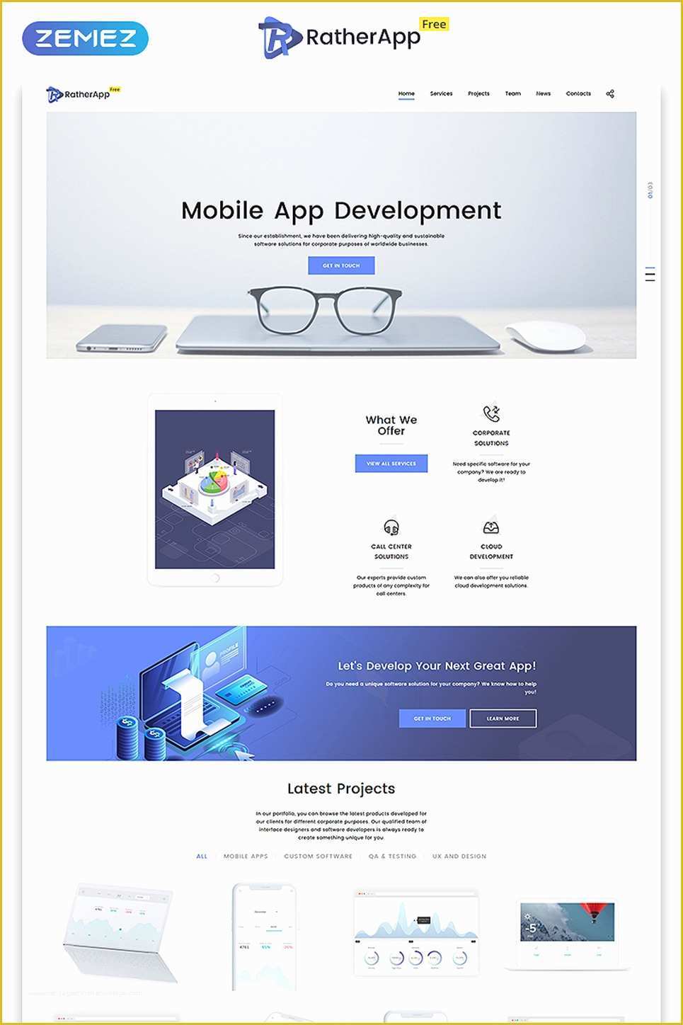 Free Sample HTML Web Page Templates Of Free HTML5 Single Page theme