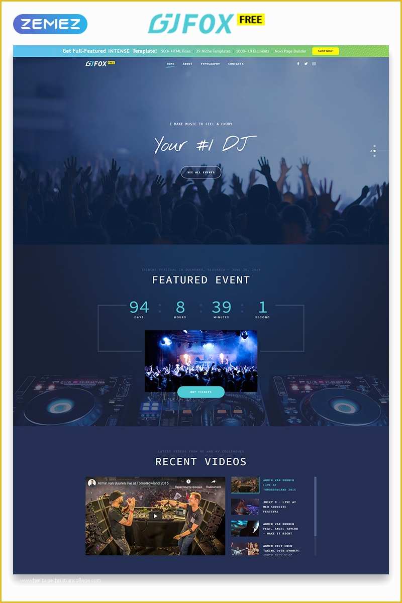 Free Sample HTML Web Page Templates Of Free Music Website Template