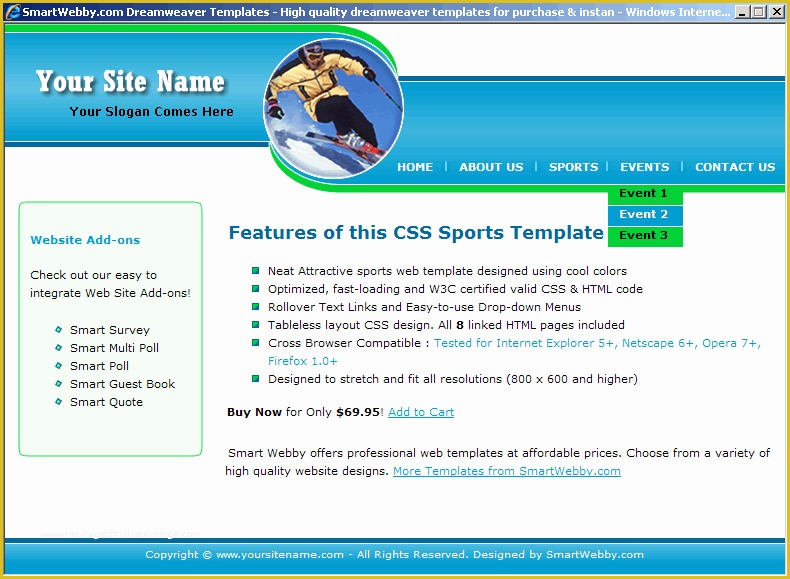 Free Sample HTML Web Page Templates Of Ice Template