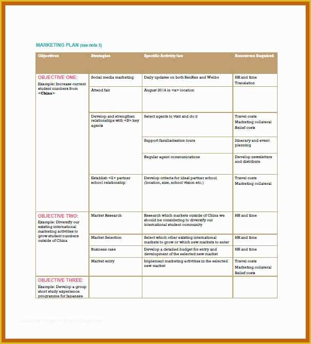 Free Sample Marketing Plan Template Of 11 12 Marketing Plan format