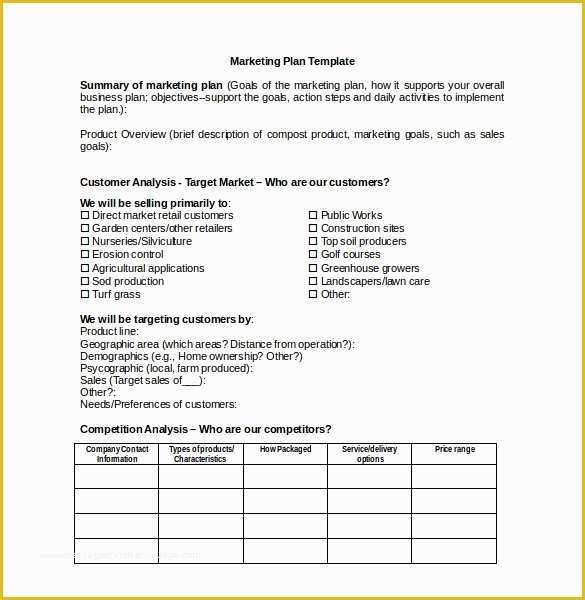 Free Sample Marketing Plan Template Of 22 Microsoft Word Marketing Plan Templates