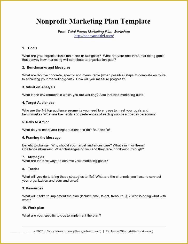 Free Sample Marketing Plan Template Of Nonprofit Marketing Plan Template Summary