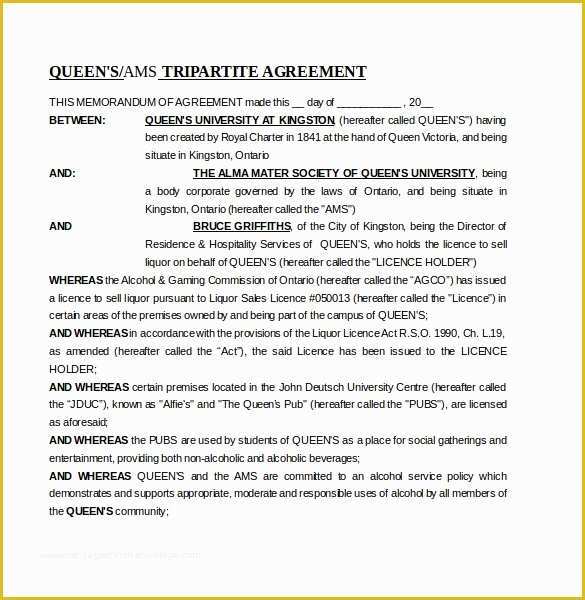 Free Sample Memorandum Of Understanding Template Of 10 Memorandum Of Agreement Templates – Word Pdf