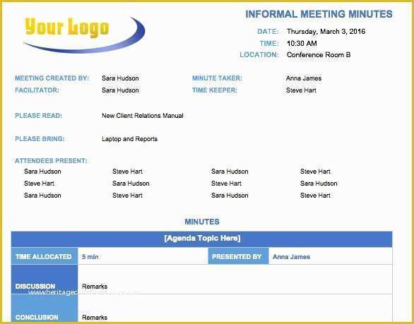 Free Sample Minutes Of Meeting Template Of Free Meeting Minutes 