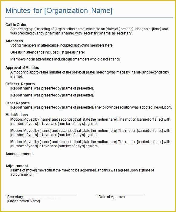 Free Sample Minutes Of Meeting Template Of Meeting Minutes Template 16 Download Free Documents In