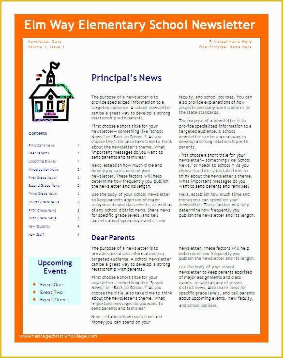 Free Sample Newsletter Templates Of Free 6 Editable Primary Classroom School Newsletter