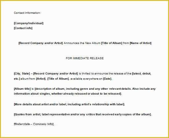 Free Sample Press Release Template Of 28 Press Release Template Word Excel Pdf