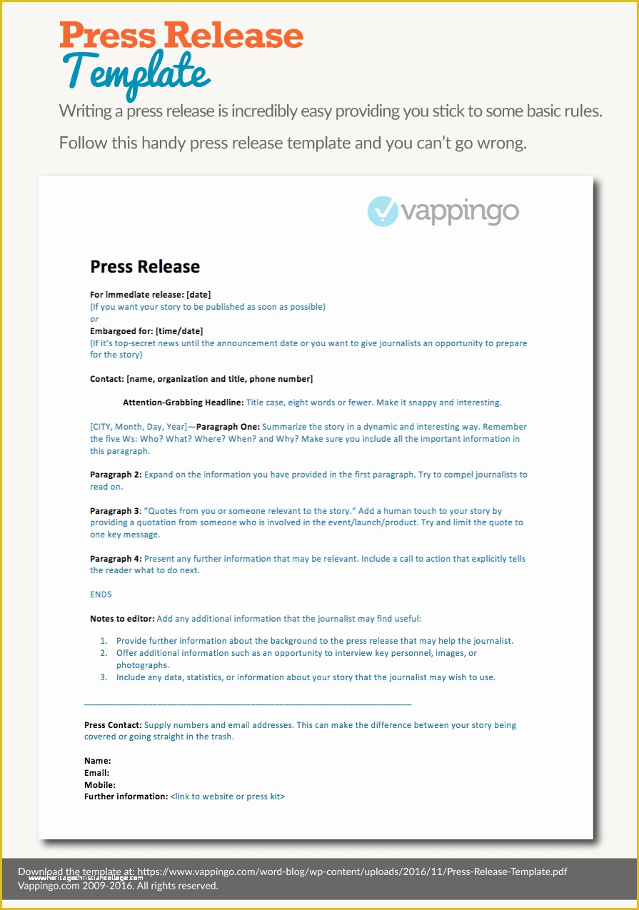 Free Sample Press Release Template Of Free Press Release Template Impress Journalists In Seconds