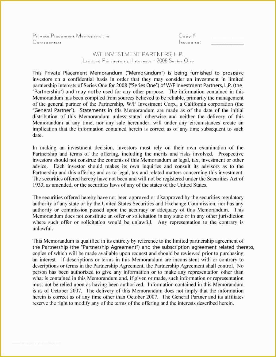 Free Sample Private Placement Memorandum Template Of 40 Private Placement Memorandum Templates [word Pdf]