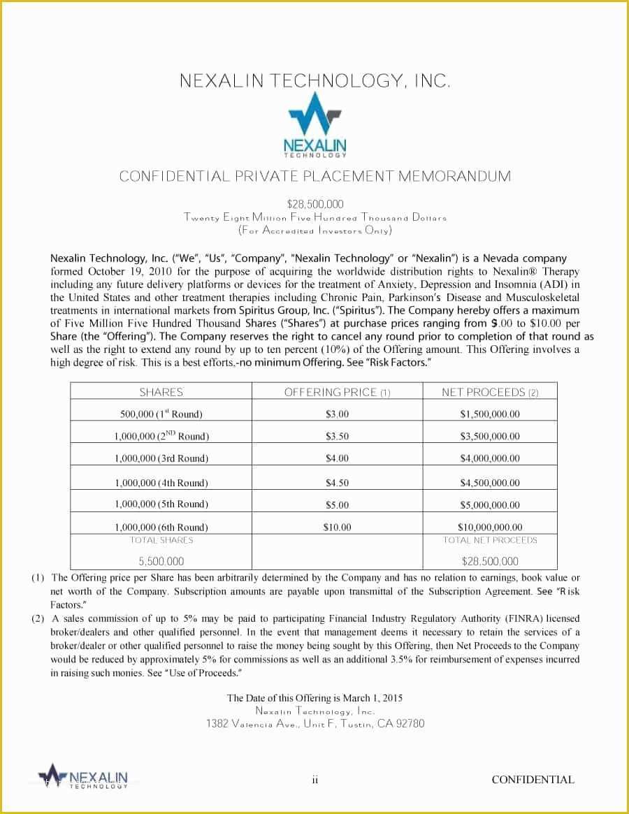 Free Sample Private Placement Memorandum Template Of 40 Private Placement Memorandum Templates [word Pdf]