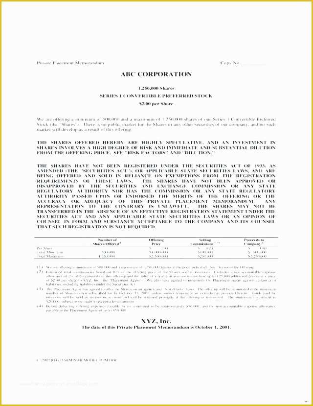 Free Sample Private Placement Memorandum Template Of Ppm Template Free – Enjoyathome