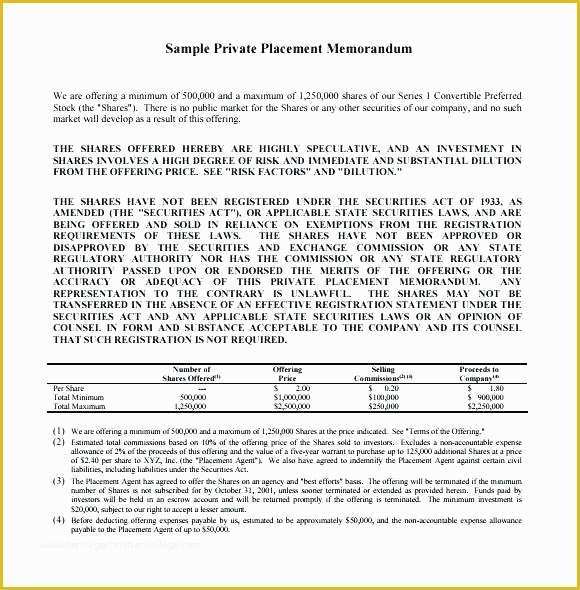 Free Sample Private Placement Memorandum Template Of Private Placement Memorandum Template Best Ppm