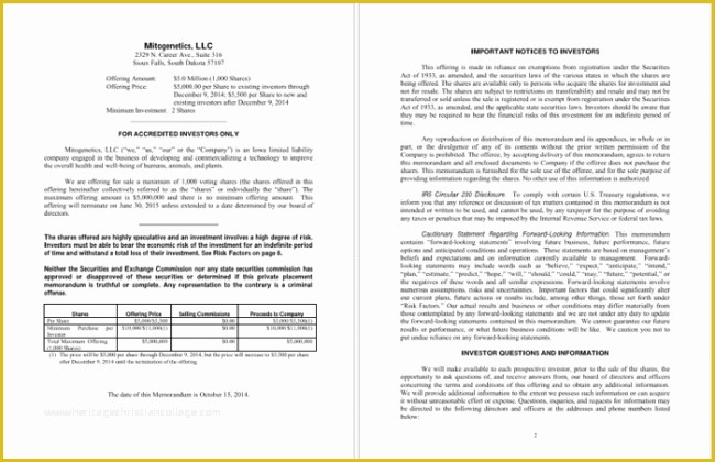 Free Sample Private Placement Memorandum Template Of Private Placement Memorandum Templates Write Your Own Ppm