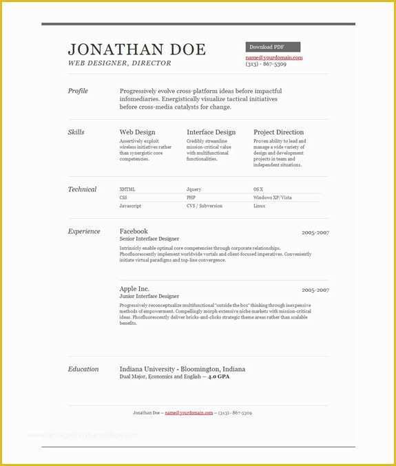 Free Sample Professional Resume Template Of 11 Psd E Page Resume Templates Designbump