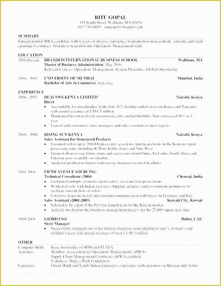 Free Sample Professional Resume Template Of Business Professional ...