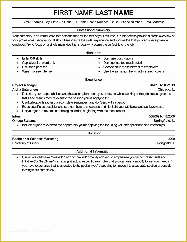 Free Sample Professional Resume Template Of Free Resume Templates Fast &amp; Easy