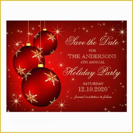 Free Save the Date Holiday Party Templates Of Christmas Holiday Party Save the Date Postcard
