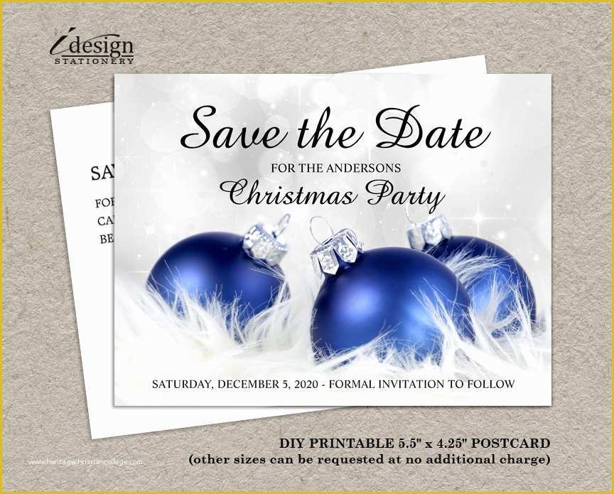 Free Save the Date Holiday Party Templates Of Diy Printable Christmas Save the Date Postcards Elegant