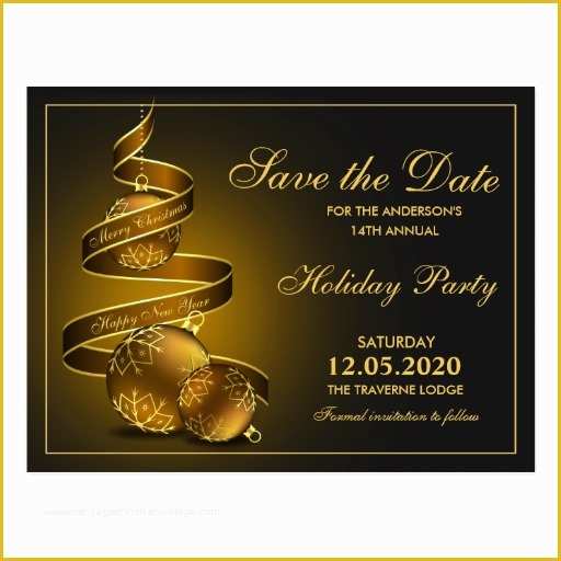 Free Save the Date Holiday Party Templates Of Elegant Christmas and Holiday Party Save the Date Postcard