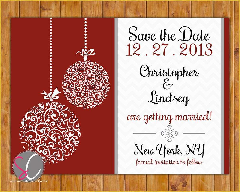 Christmas Party Save The Date Free Template