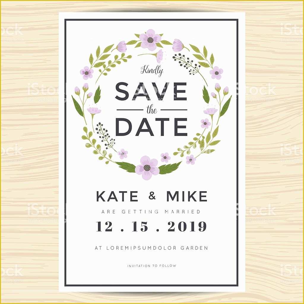 Free Save the Date Postcard Templates Of Save the Date Wedding Invitation Card Template with Wreath