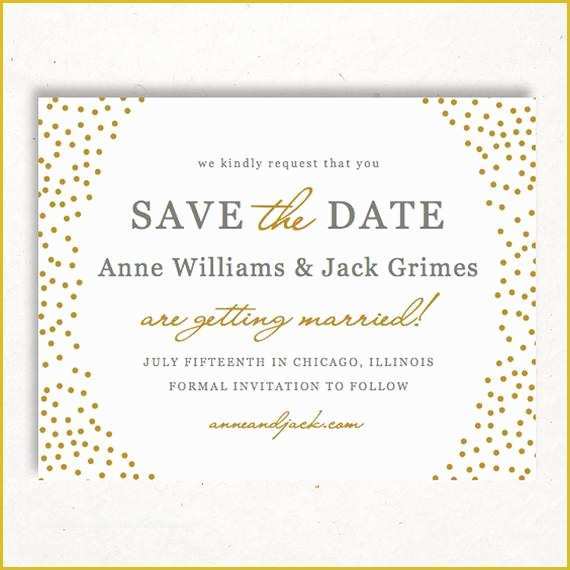 Free Save the Date Templates Word Of Printable Save the Date Template Gold Dots Word by