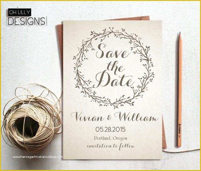 Free Save the Date Wedding Invitation Templates Of Rustic Save the Date Invitation Printable Save Te Date