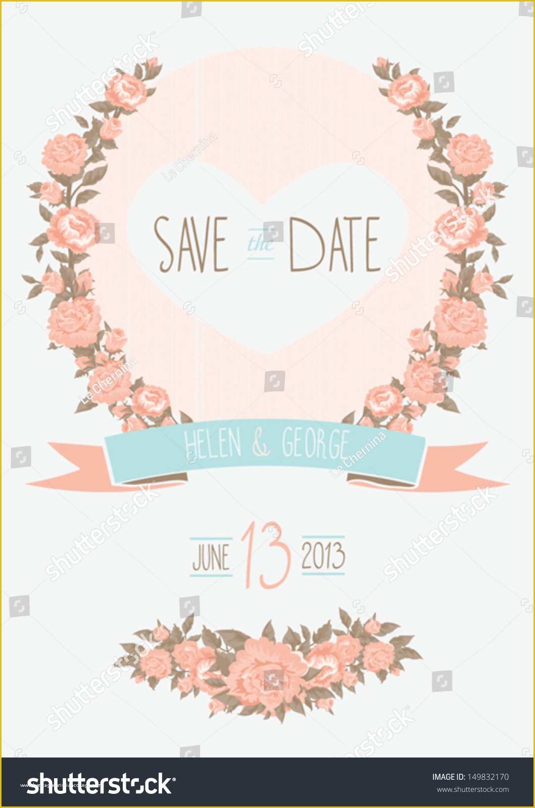 Free Save the Date Wedding Invitation Templates Of Save Date Wedding Invitation Shabby Chic Stock Vector