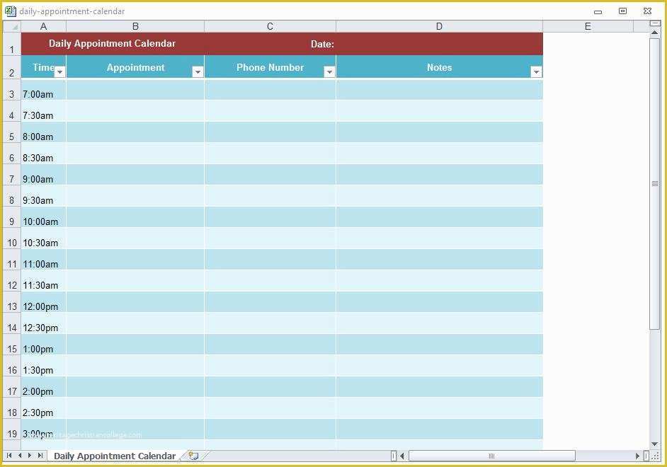 Free Scheduling Calendar Template Of Appointment Scheduling Template Word Excel
