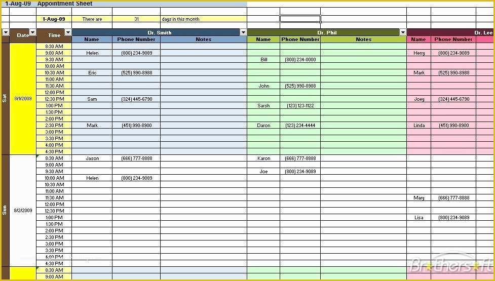 Free Scheduling Calendar Template Of Appt Schedule Template