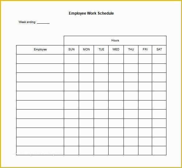 Coffee Shop Employee Schedule Template