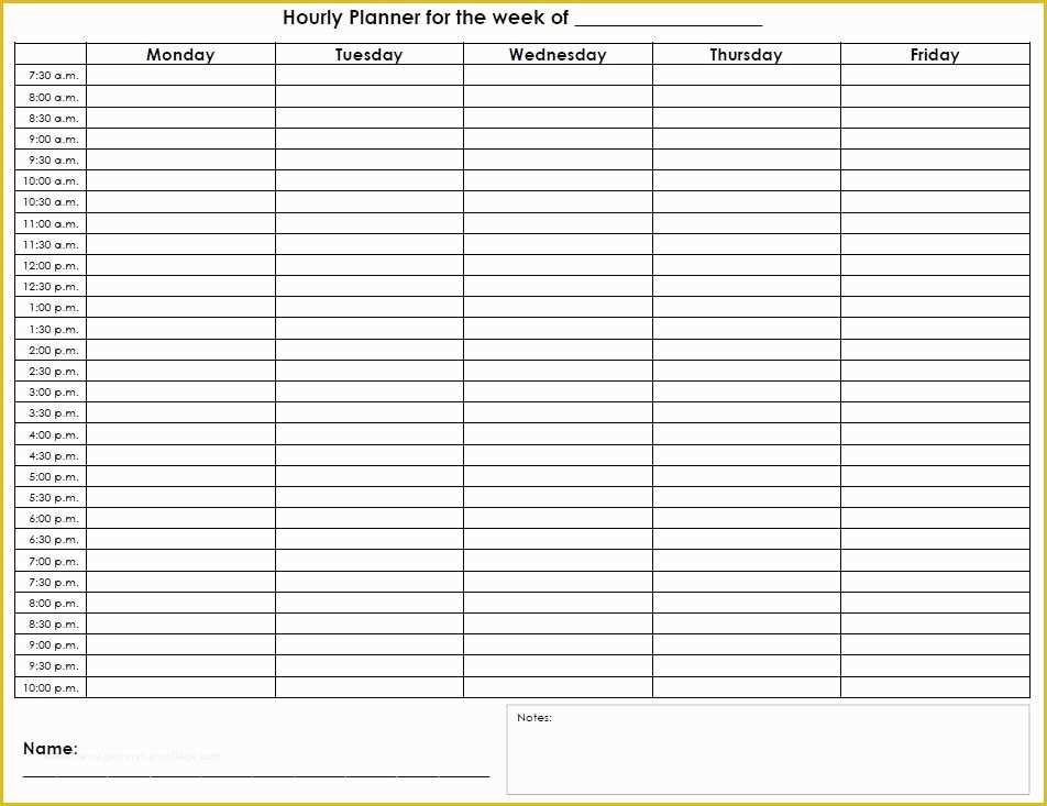 Free Scheduling Calendar Template Of Free Printable Hourly Schedule Planner