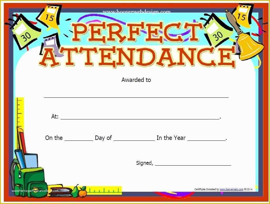 Free School Award Certificate Templates Of 13 Free Sample Perfect attendance Certificate Templates