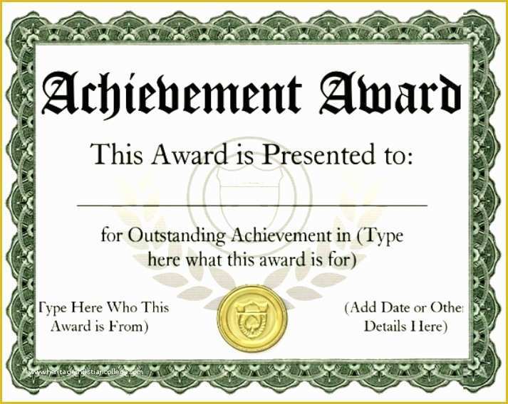 Free School Award Certificate Templates Of Award Printable Certificates