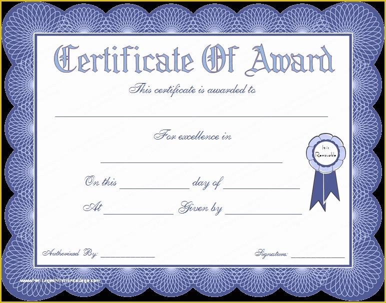 Free School Award Certificate Templates Of Blue theme General Award Certificate Template