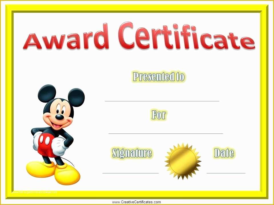 Free School Award Certificate Templates Of Certificate Template for Kids Certificates for Kids