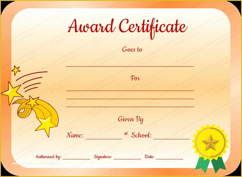 Free School Award Certificate Templates Of Core Value Award Certificate Template for Students