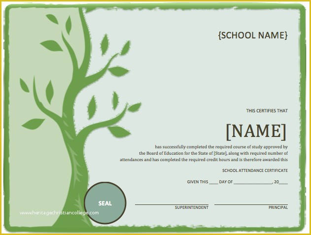 Free School Award Certificate Templates Of School attendance Certificate Template – Microsoft Word