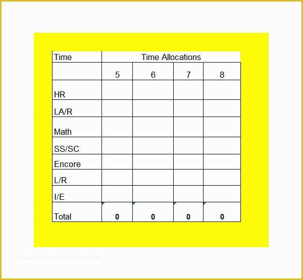 54 Free School Master Schedule Template