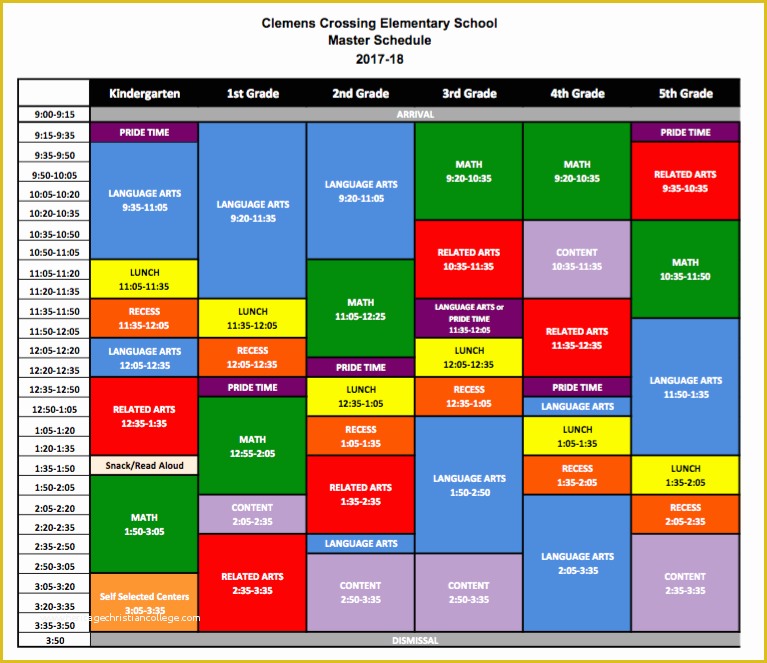 Free School Master Schedule Template Of Cces Master Schedule 2017 18