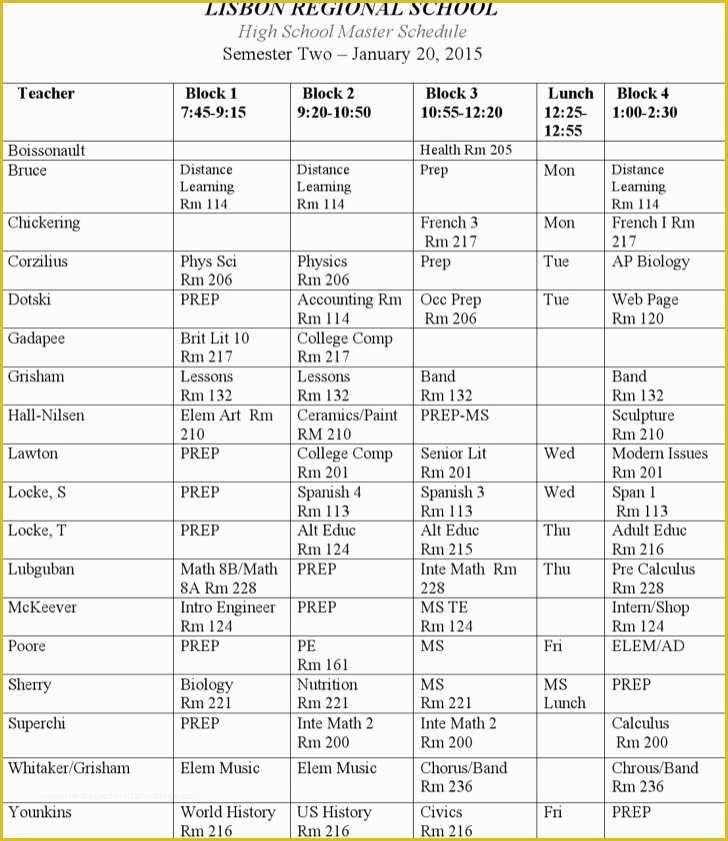 Free School Master Schedule Template Of Download Master Schedule Templates for Free Tidytemplates