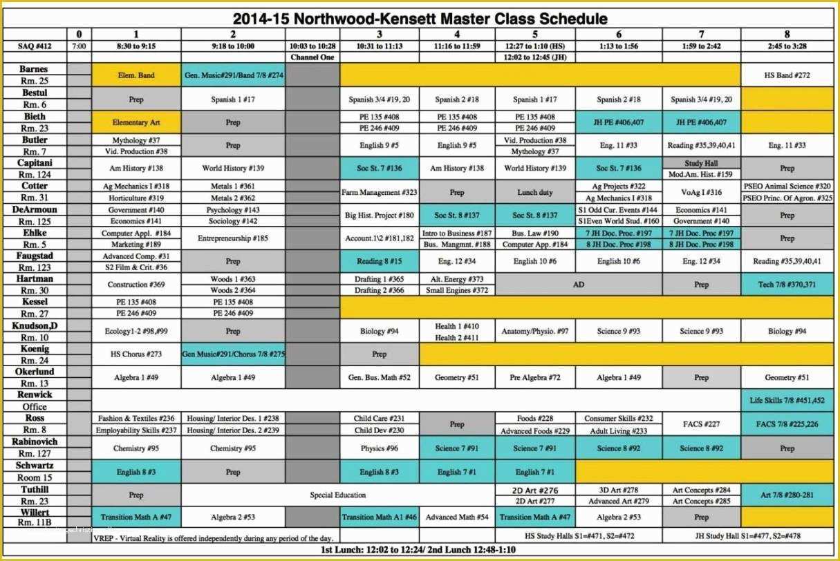 Free School Master Schedule Template Of High School Master Schedule Template Sampletemplatess