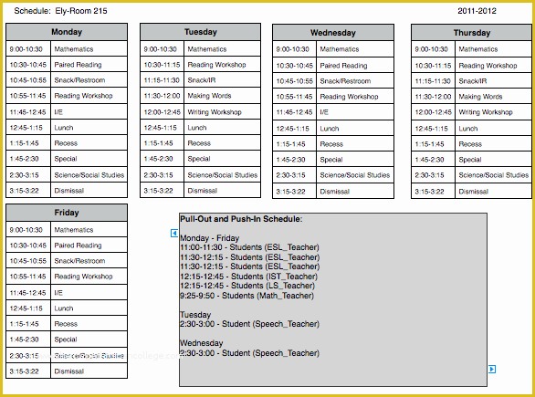Free School Master Schedule Template Of Schedule Template Search Results
