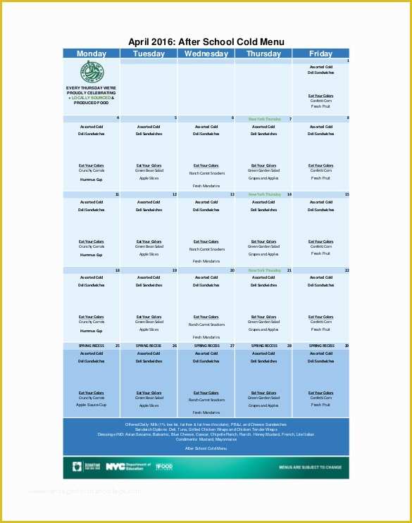 Free School Menu Templates Of 17 School Menu Templates Psd Pdf Word Ai